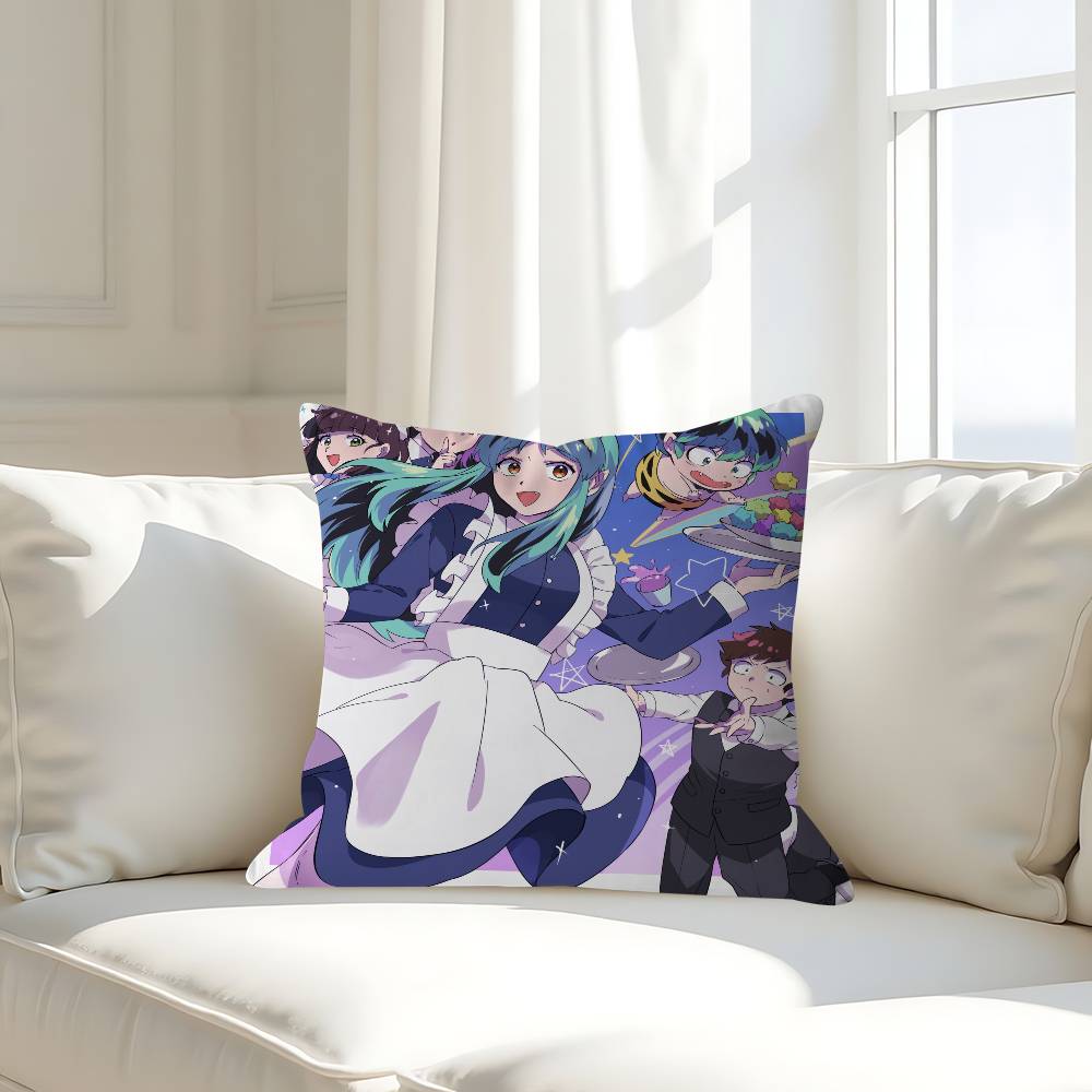 Cartoon U-Urusei Y-yatsura Kissenbezug Abnehmbarer Waschbarer Kissenbezug – Ganzjährig Weiches Leinen