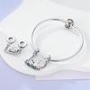 New 925 Silver Cute Cat Dog Charm Heart Pendant Beads Fit Bracelet DIY Women Jewelry Fine Gift