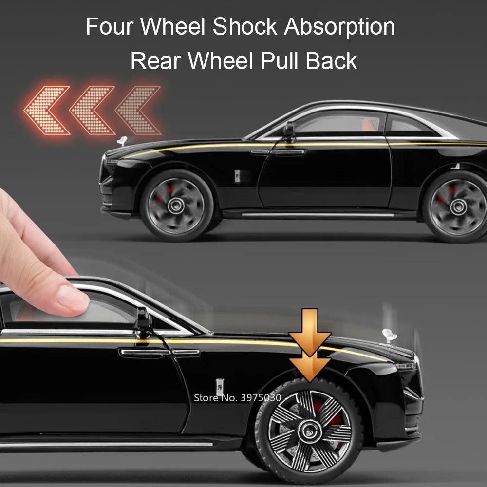 Scale 1:24 Spectre Cullinan Sports Car Model Toy Metal Diecast Music Light Wheel Steering Models Toys for Children's Gifts