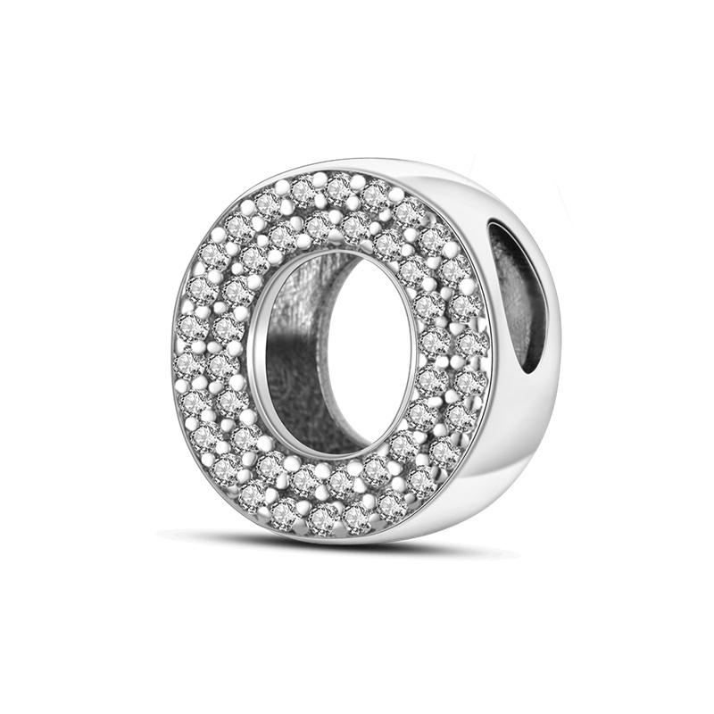 Classic 925 Silver 26 English Letters Charms Beads Sparkling Zircon Fit Qikaola 925 Bracelets DIY Jewelry Birthday Gift