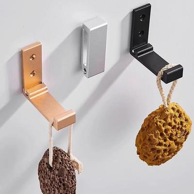 Heavy-Duty Concealed Robe Hook Expandable Wall Mounted Hook Aluminum Alloy Folding Hook  Bathroom