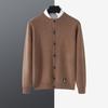 Men'S Cashmere Cardigan Round Neck Autumn/Winter Seven-Needle Thickened Long-Sleeve Loose Cardigan Sweatshirt Wool Knit Sweater Batch