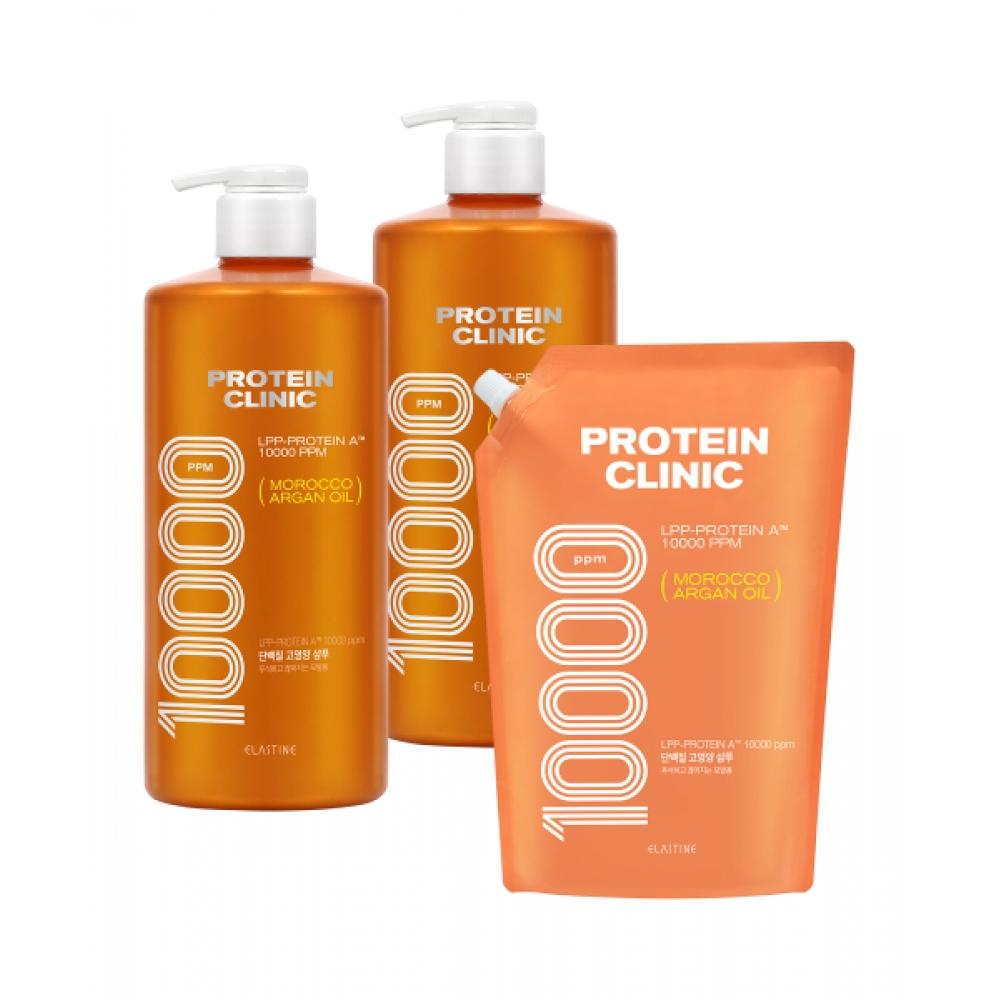 Elastine Protein Clinic Nourishing Protein Shampoo 1000ml X 2 + Refill 900ml NONE