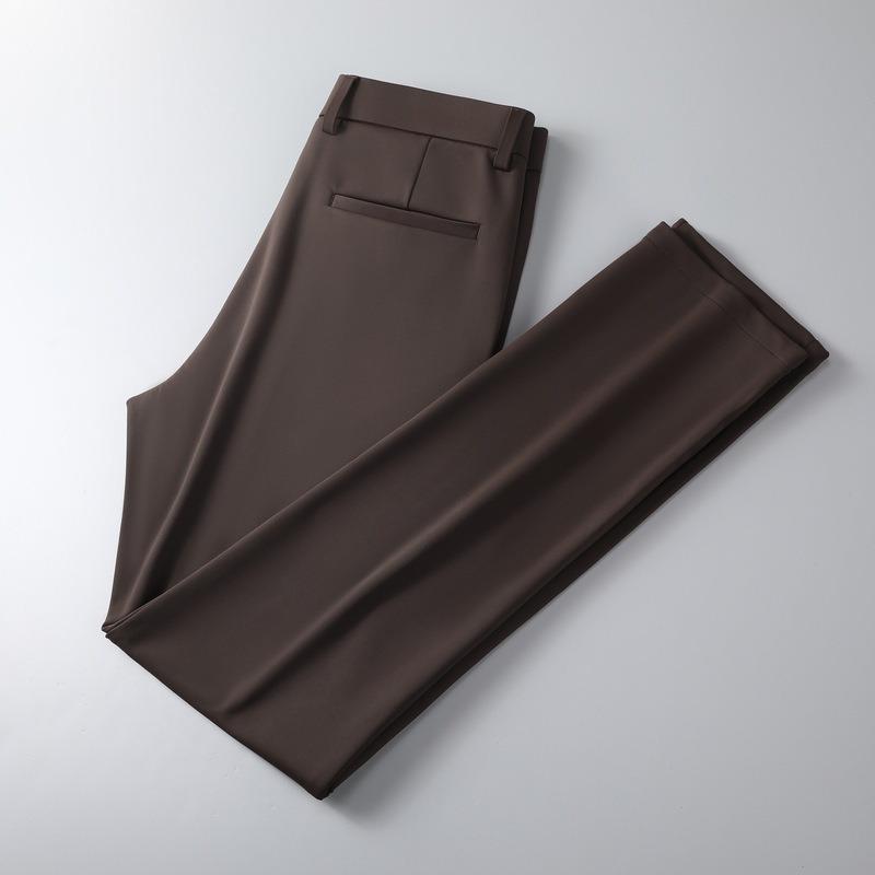 Elastic Business Trousers for Men Slim Fit Straight Leg Men's Pants Casual No Ironing Formal Suit Pants for Men