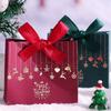 10PCS Christmas Gift Paper Bags For Candy Cookie Nougat Packaging Christmas Candy Box With Handles Holiday Party Decorations