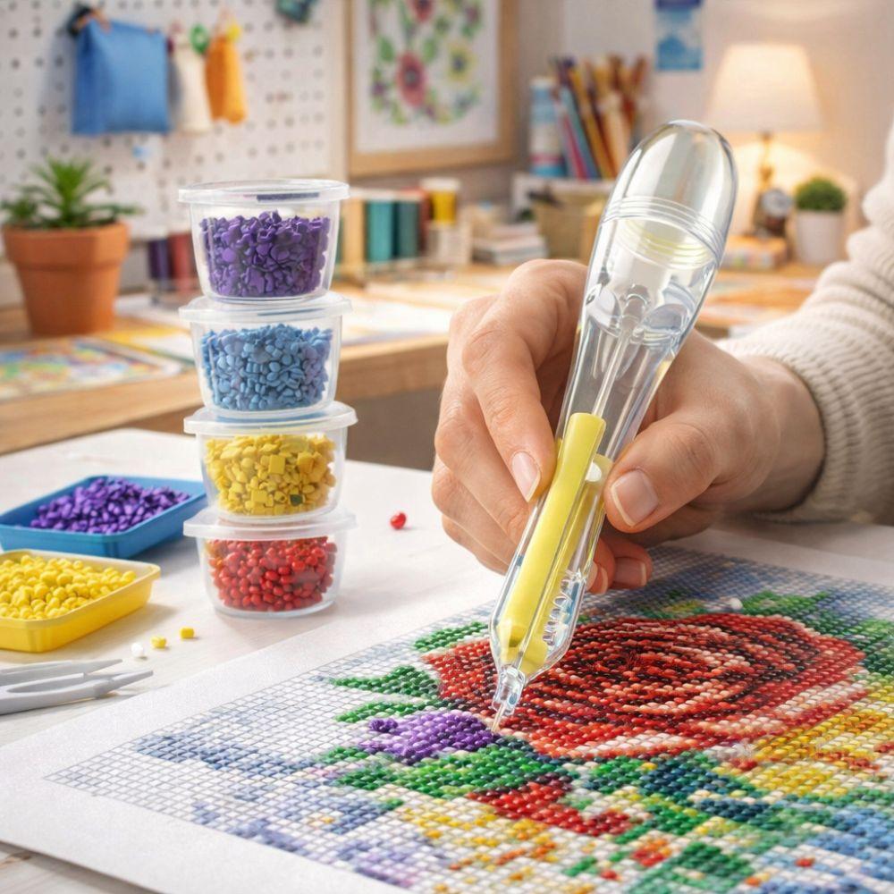 3D Pixel Puzzle Bead Positioning Pen Jam-Free Anti-slip Fuse Bead Pen Educational Multi-functional Fuse Beads Dispenser