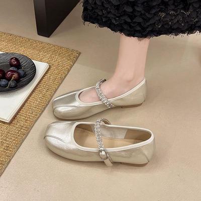 Summer Small Single Shoes 2025 New Women's Flat Bottom with Skirt Mary Jane Shoes Soft Sole French Beanie Shoes