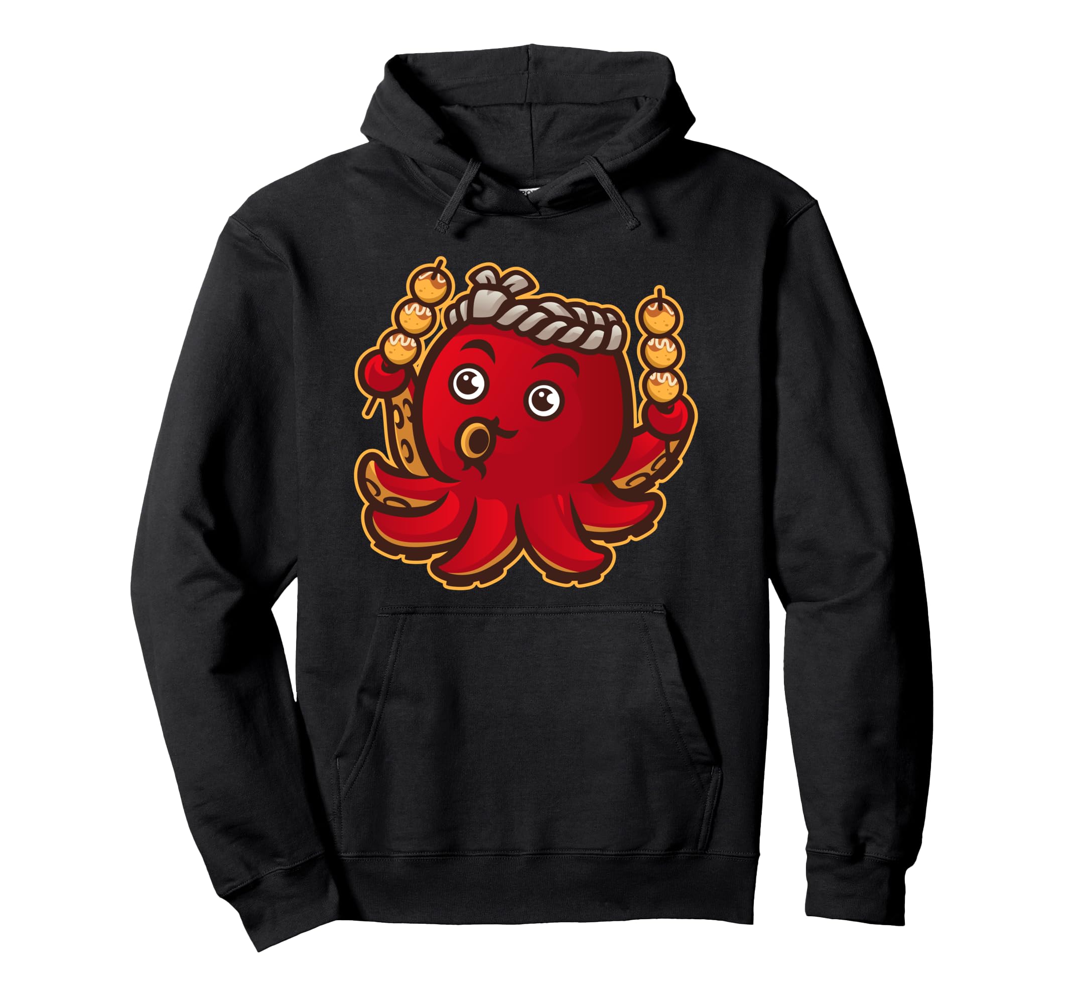 

Cartoon octopus hoodie with takoyaki ball