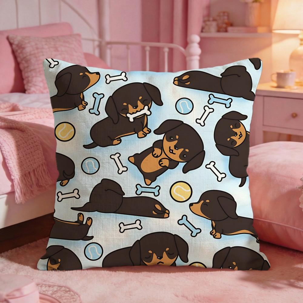 AnimalSausage dogS Cushion Cover Premium Comfort Reversible Pillow Cove Two in One Design for Any Room Car Interior