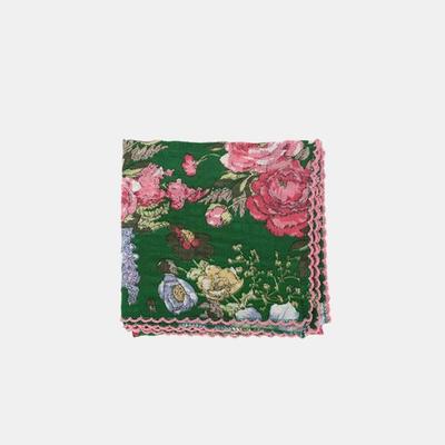 Elkate Women's Floral Handkerchief Bandana Cotton Gauze Hiking Neck Towel Lace Handkerchief LDR176