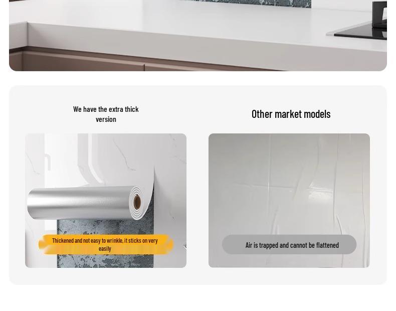 Waterproof Self-Adhesive Faux Marble Tile Sticker for Wall Renovation in Hallways, Kitchens, and Living Rooms