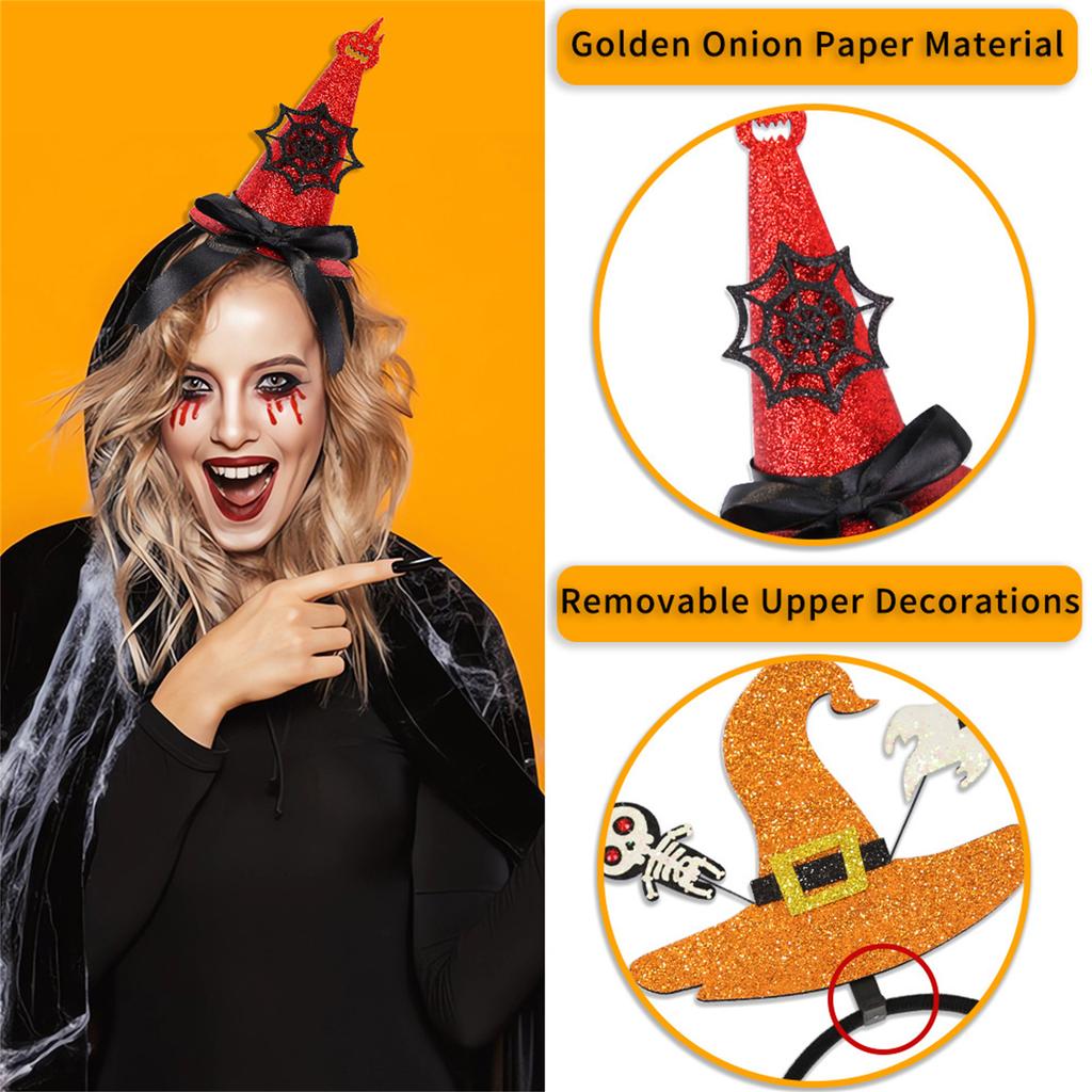 Witch Halloween Headwear Headband Photo Props Party Cosplay Costumes Dancing Party Skeleton Headband Halloween