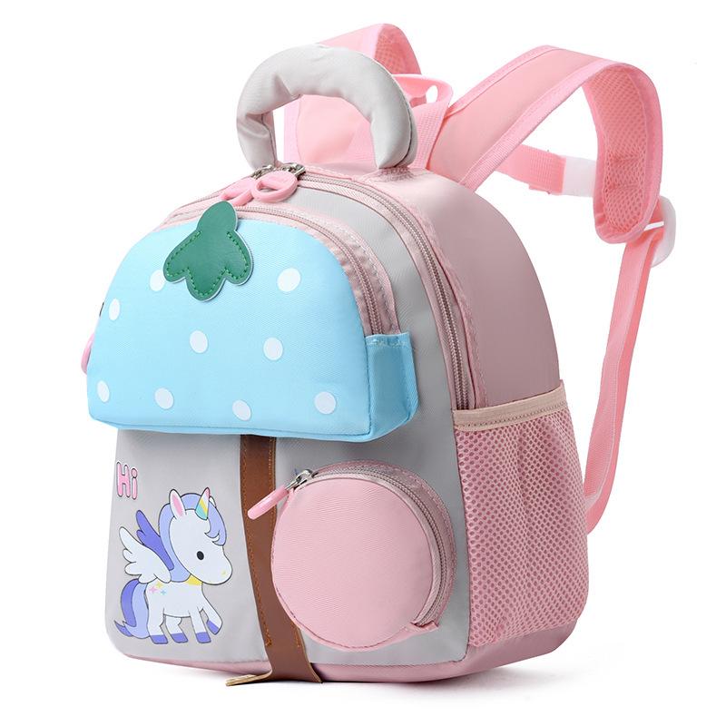

Versatile Cartoon Color-Block Backpack for Boys & Girls, Perfect for Kindergarten Outings 22x10x25 cm розовый