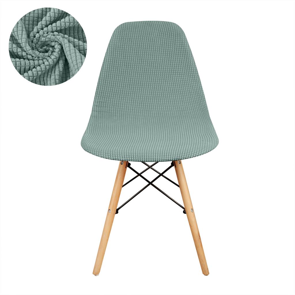 1 PC Jacquard Shell Chair Cover Short Back Stretch Dining Chair Cover Adjustable Dining Room Seat Cover For Bar Party Home Decor