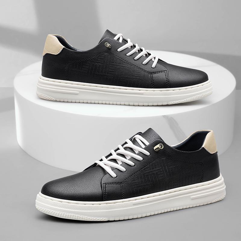 Fashion Brand Mens Casual Shoes Genuine Leather Business Office Oxford Luxury Shoes Antiskid Wear-Resistant White Running Sneakers Shoe