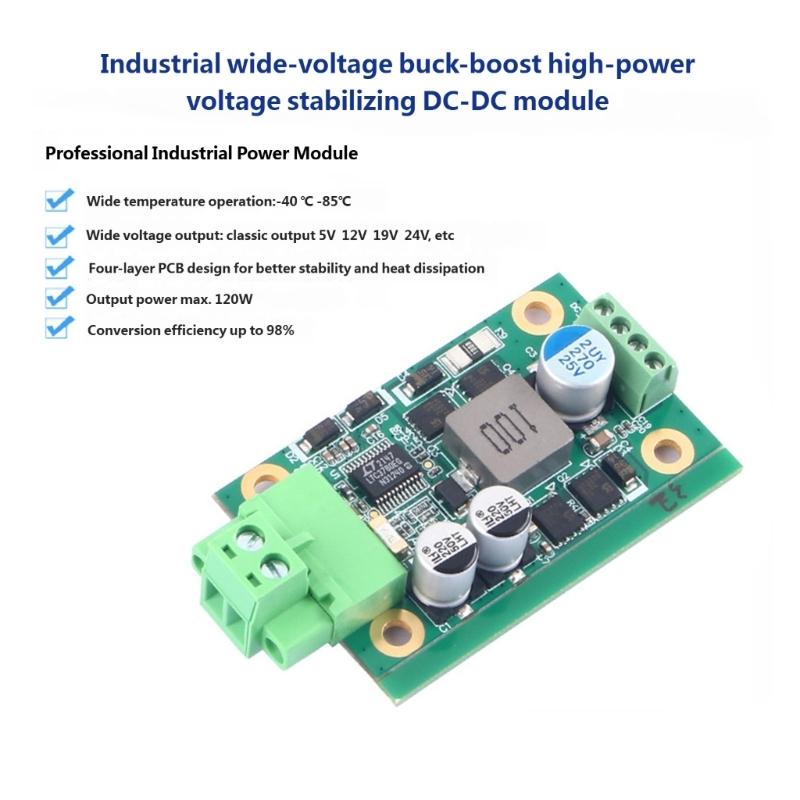 Plastic and Metal Stepping Up Down Voltages Regulator 24V 5A Wide Input Ranges 9-36V for Harsh Environment Use