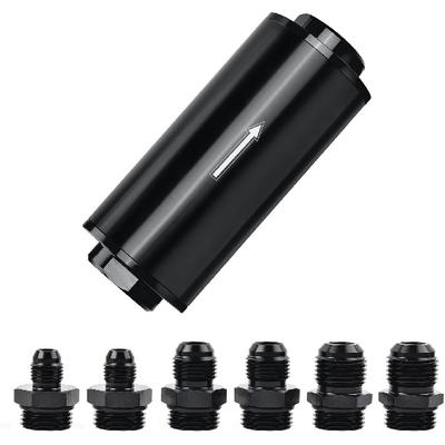 EVIL ENERGY 40 Micron Fuel Filter Inline With 6AN 8AN 10AN Adapter Universal 60MM