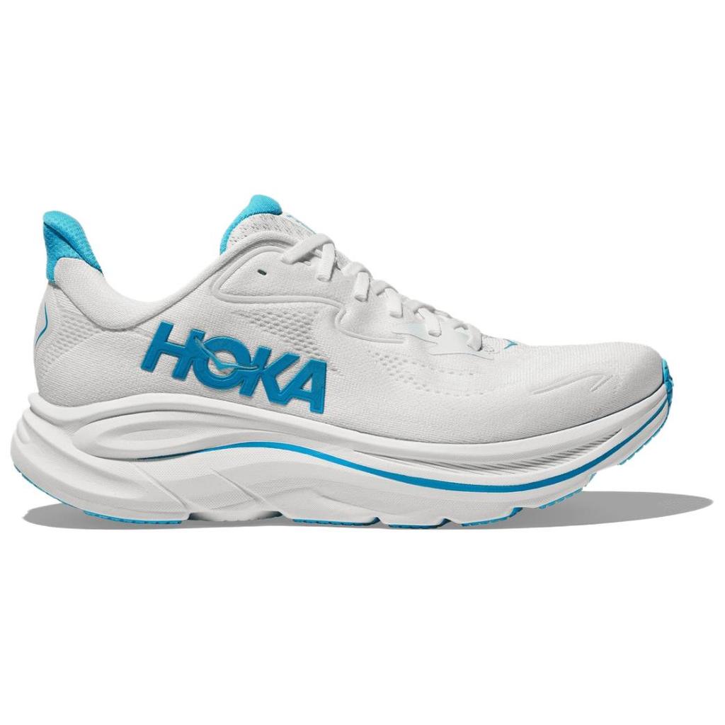HOKA Clifton 10 White Skyward Blue Men Sneakers 1162030-WKY