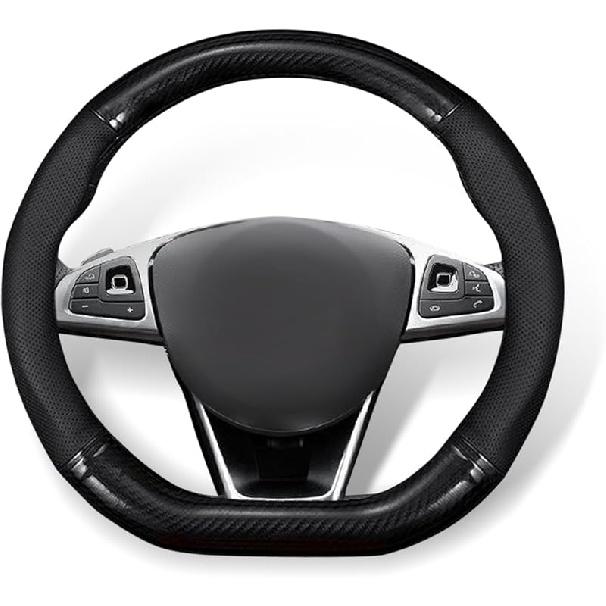 1 Pack Car Breathable Steering Wheel Cover, Wear -Resistant Steering Wheel Sleeve, Carbon Fiber Non-Slip Steering Wheel Protector, Four Seasons