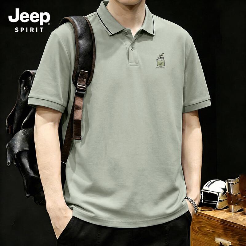 JEEP SPIRIT Men s Heavyweight Loose Fit Polo Shirt M