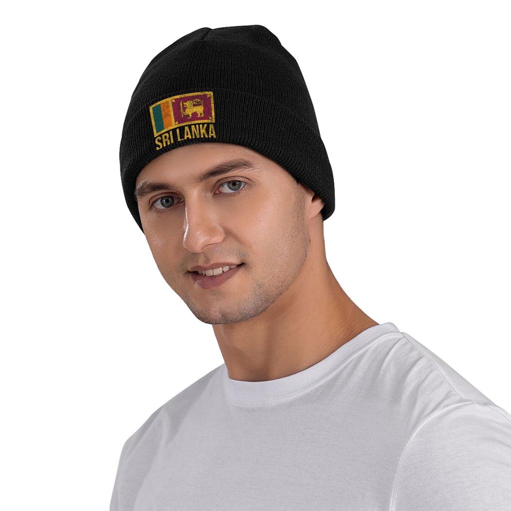 SRI LANKA NATIONAL FLAG Knitted Hat  Beanie Hats Kpop Warm Men Women Bonnet Hats Autumn Winter Street Y2K Caps Birthday Present