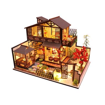 3D-Puppenhaus aus Holz, antike Stadt, DIY-Miniaturmodell, Weihnachtsgeschenke, Spielzeug