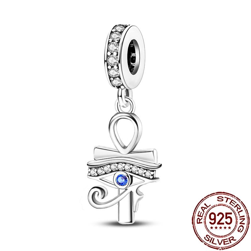 Charms Copper Angel Crucifix Cross Dangle Religious Beads Fit Snake Chain Bracelet Necklace Women Diy Jewelry