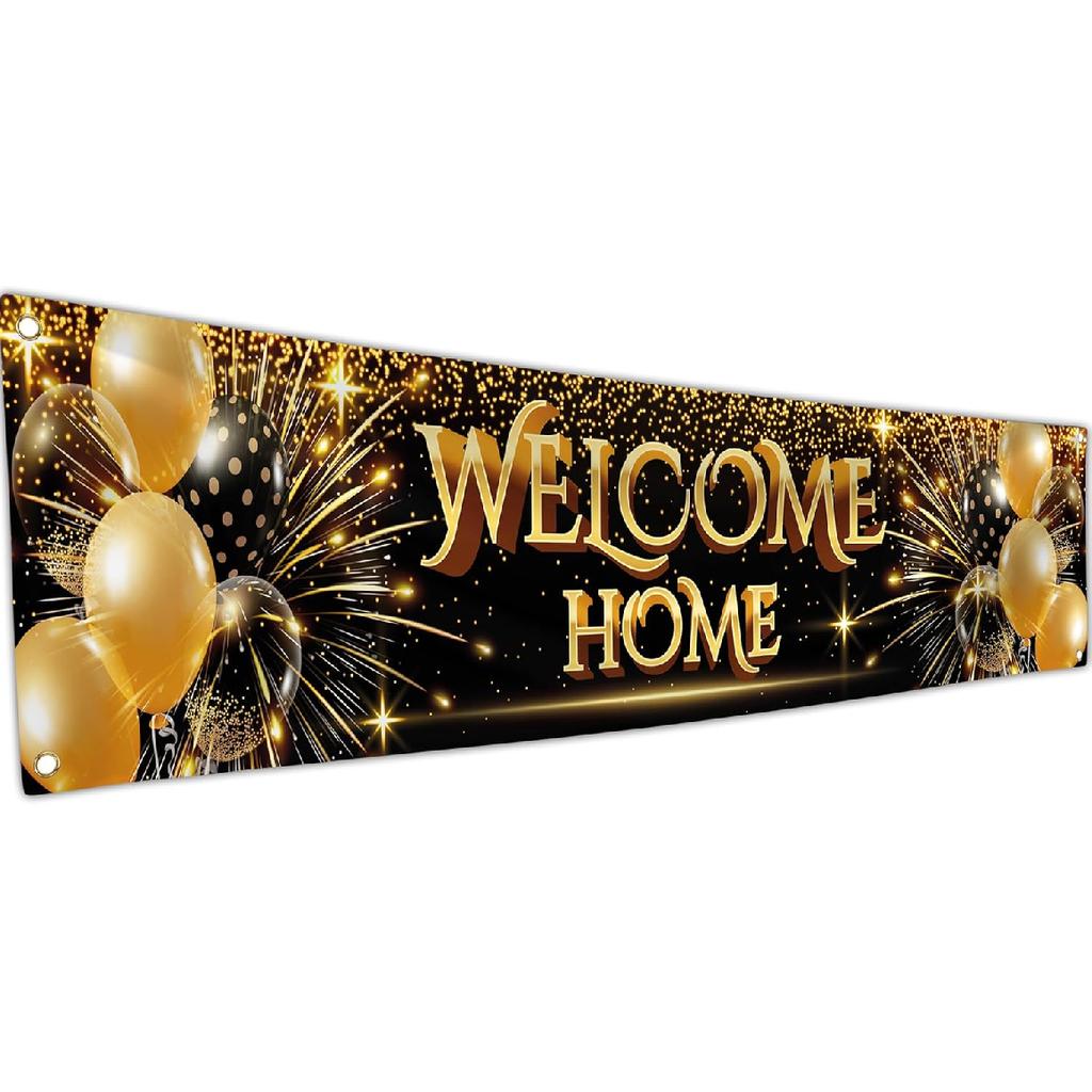 Congratulations Decorations - We Are So Proud of You Banner - Well Done - Graduation Decorations for Prom - 6 x 1.3ft (Black and Gold)
