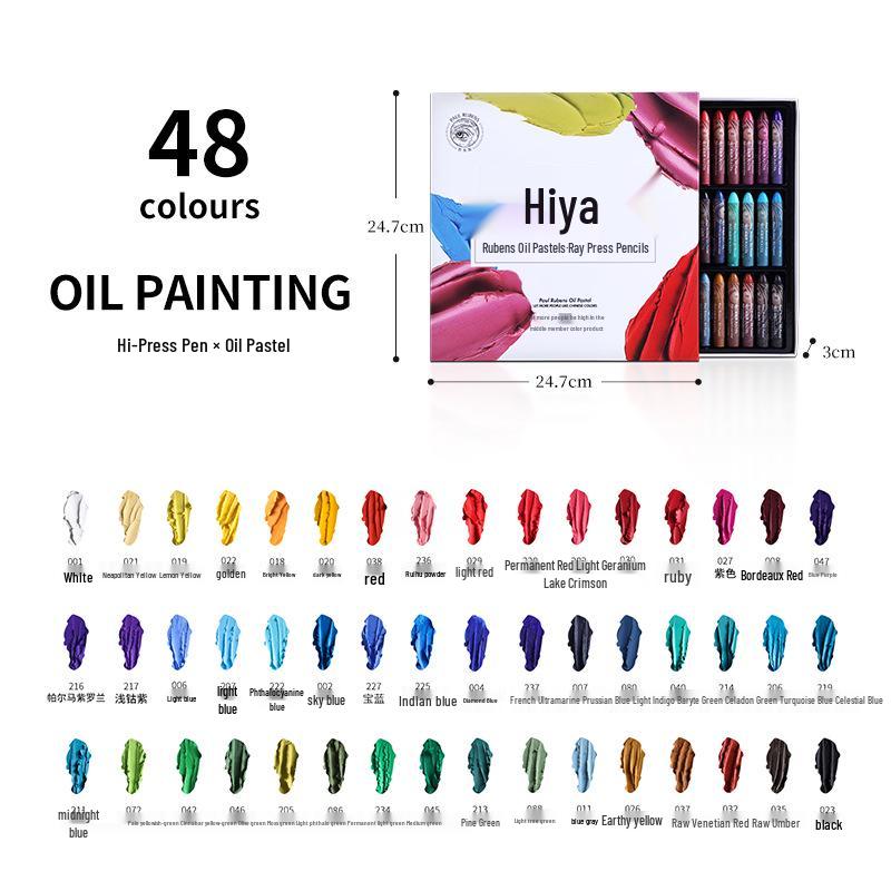 Rubens Washable Oil Pastels for Children: Soft Crayons in 24, 36 Heavy, and 48 Macaron Colors