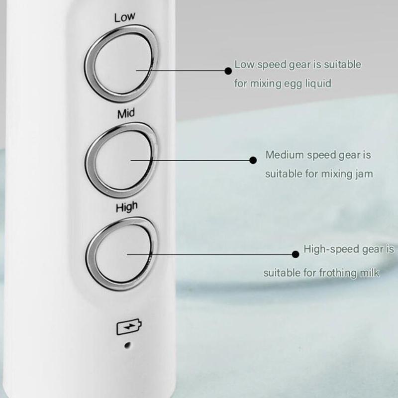 Electric Milk Frother Foam Maker Wireless Handheld Foamer High Speeds Drink Mixer Coffee Frothing Wand