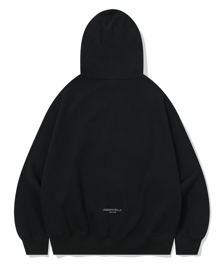 Beentrill Essential Two-Way Fleece Zip-Up Hoodie (Black)