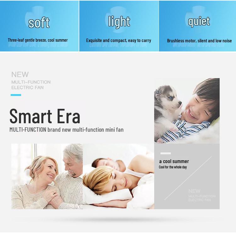 Cartoon Mini Electric Fan: Energy-Saving Shaking Head Fan for Student Dorms and Desktops