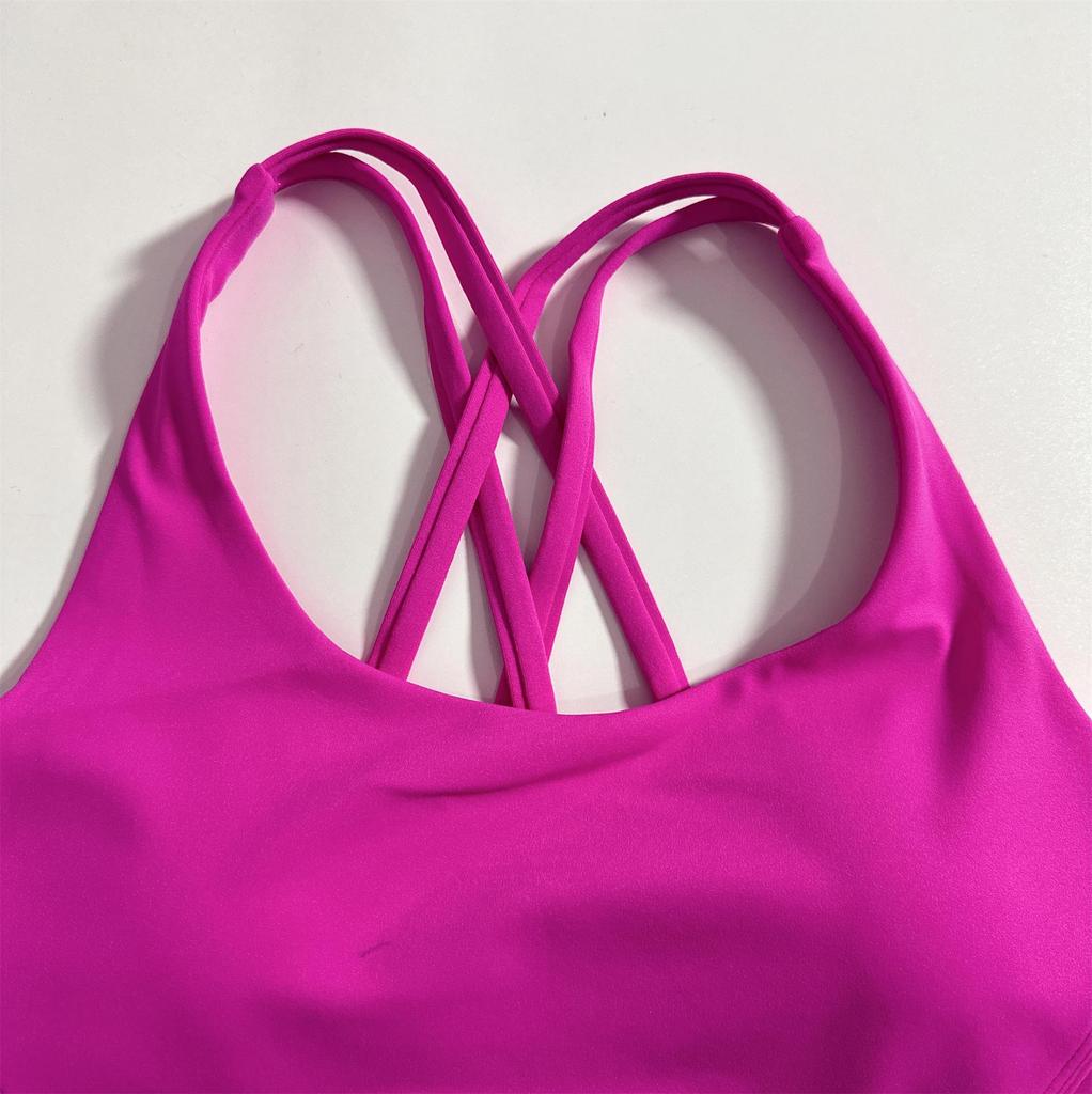 2-Piece Yoga Set: Cross-Back Sports Bra with Removable Pads & High-Waist Leggings
