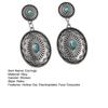 1 Paar baumelnde Ohrringe für Damen, ethnische runde Form, Retro-Böhmen-Stil, künstliches Türkis, Edelstahllegierung, Ohrdekoration, Schmuck, lange hängende Ohrringe
