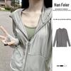 High-Quality Gray Ice Silk Sun Protection Jacket for Women - Breathable, UV-Resistant, Hooded, and Versatile Outerwear