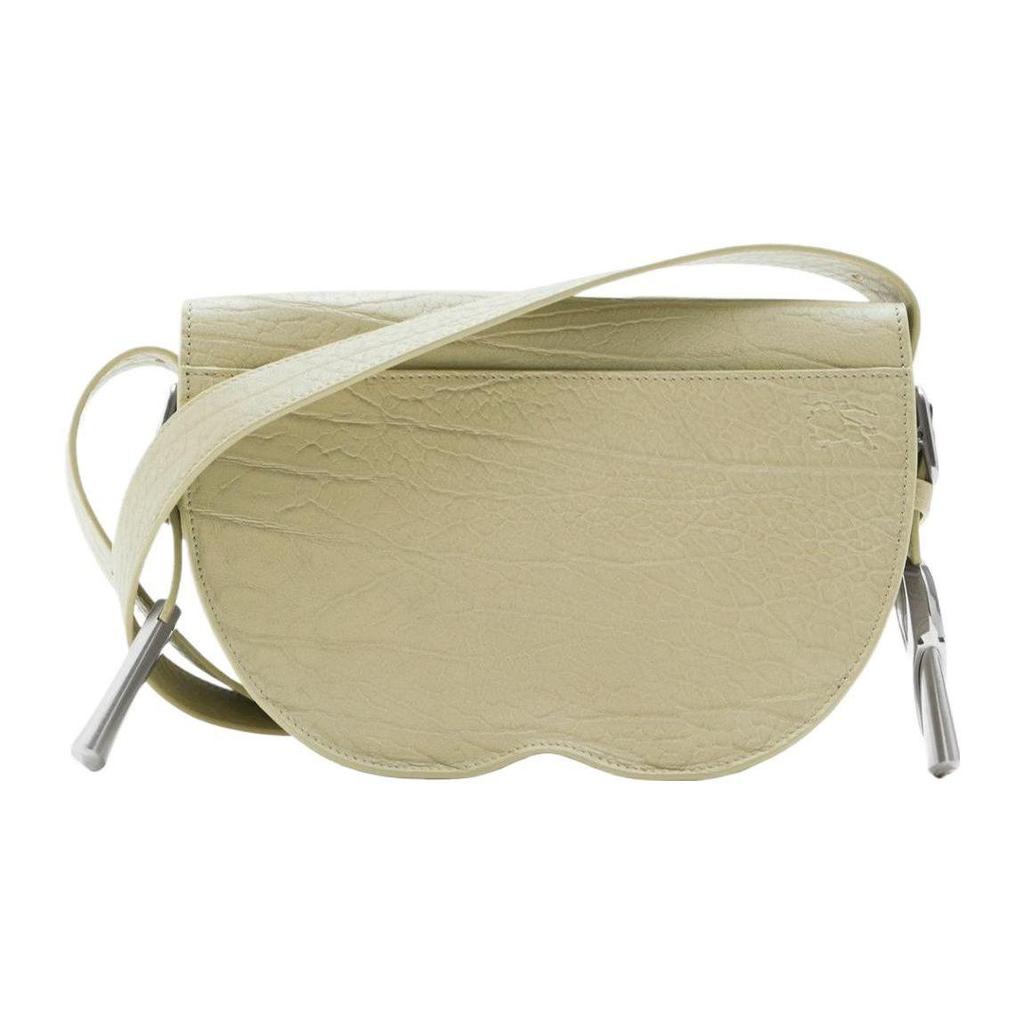 Burberry Small Saddle Crossbody Bag Light Yellow Textured Leather For Women Daily Travel Use