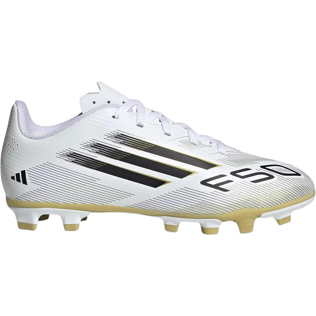 Adidas F50 Club FG/MG Fashionable Comfortable Non-Slip Durable Low-Top Soccer Shoes Kids sneakers White Platinum JI0029