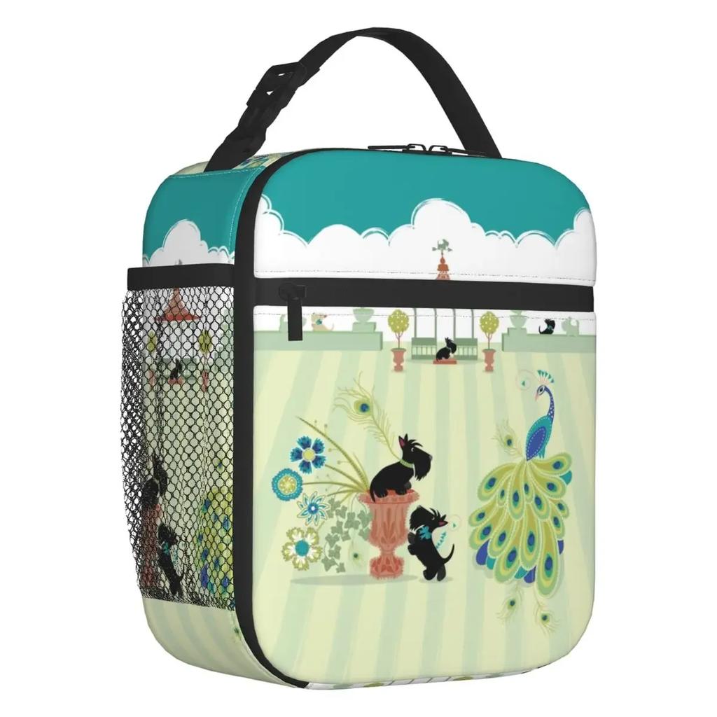 Vintage Scottish Terrier Dog Insulated Lunch Bag for Work School Scottie Pet Lover Leakproof Cooler Thermal Lunch Box Women Kids