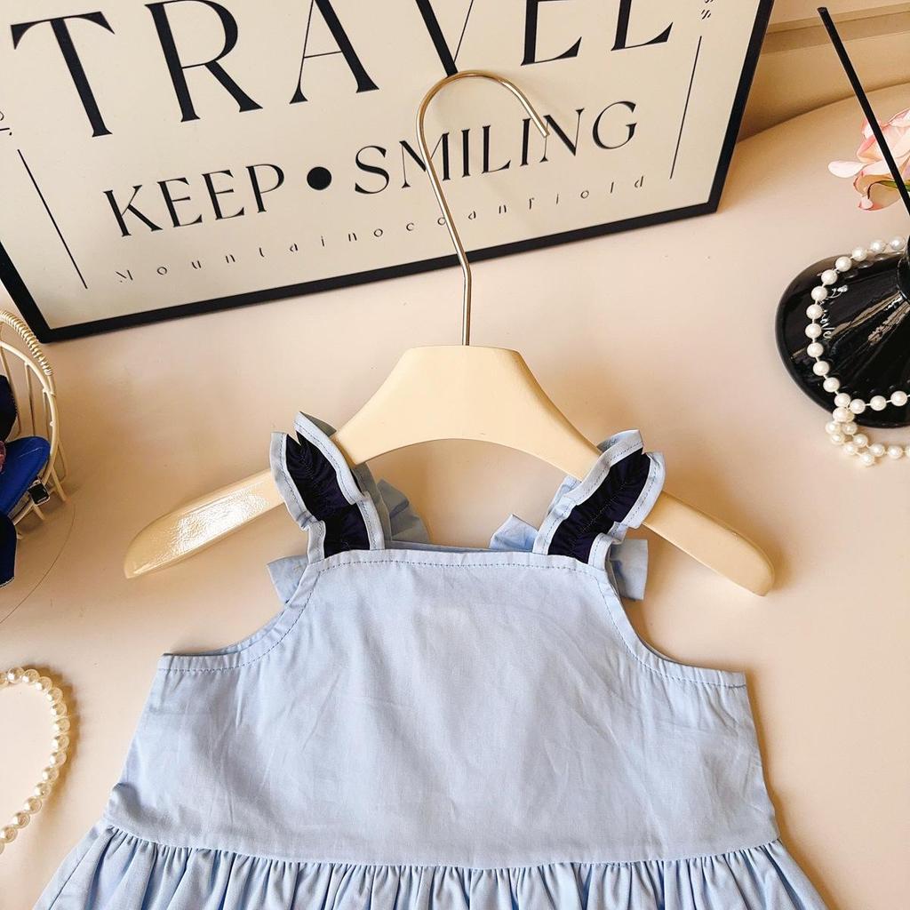 Girls' Summer Rabbit Officer Two-Piece: Sleeveless Vest & Skirt Set