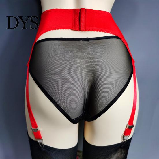 Charm Körperkonturen Strumpfhalter Damen Strumpfhalter mit 6 Krallen Ausgeschnitten Durchsichtig Spitze Florale Stickerei Einfarbige Hohe Taille Elastische Strümpfe Halter