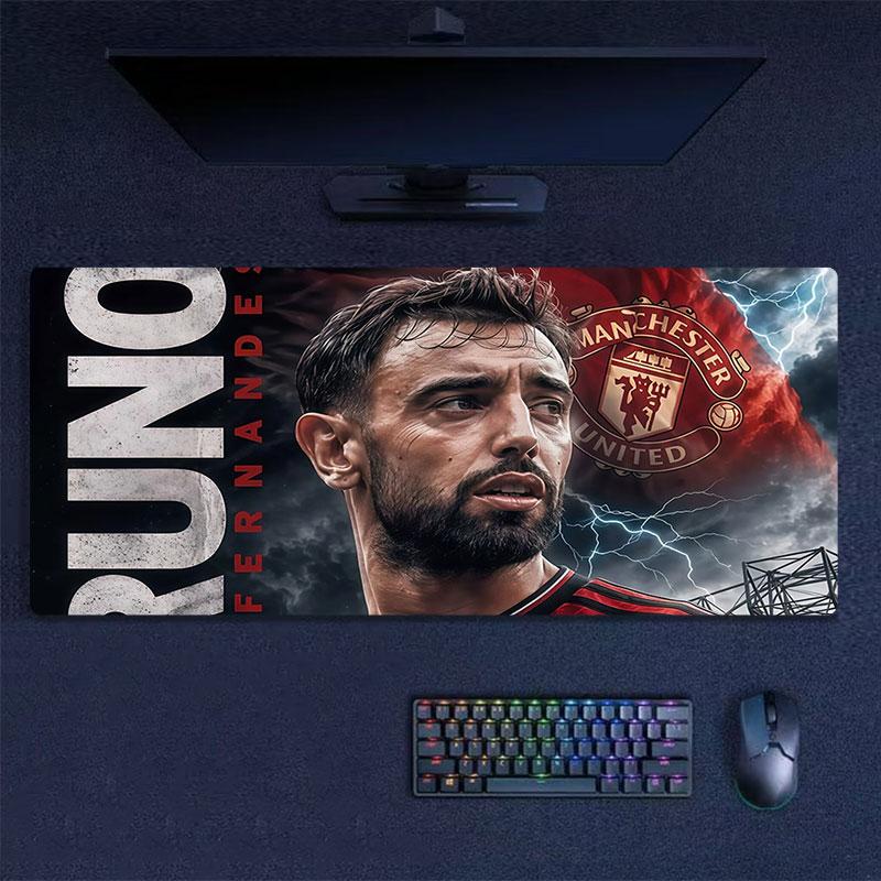 Bruno Fernandes Mouse Pad, Large Gaming Desk Mat, Non-slip XXL Mousepad for Laptop & Tablet, Mini PC Playmat with Stitched Edges