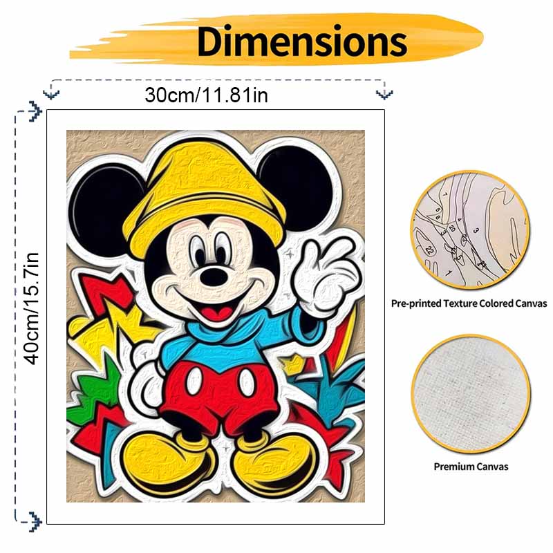 Disney oil painting kit painting art Mickey Mouse home bedroom wall decoration handmade diy gift