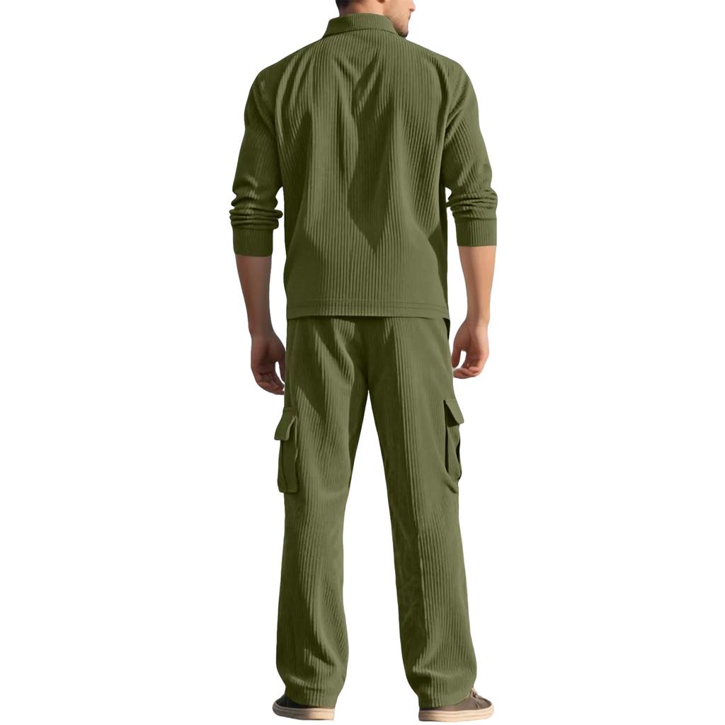 Men's Long-sleeved Shirt, Work Trousers, Corduroy Jacket And Casual Suit