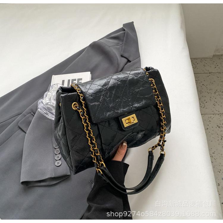 Niche High-end Big Bag 2025 New Trendy Versatile Large-capacity Diamond Chain Underarm Bag Shoulder Messenger Bag