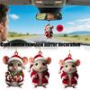 Cute Mouse Car Rearview Mirror Decor 2D Flat Acrylic Year Creative New Hanging Ornaments Pendant Christmas Gift X2V7