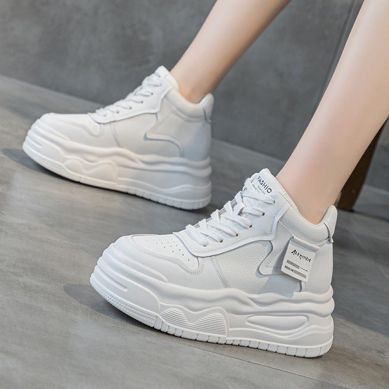 Small Man Thick-soled Heightening Little White Shoes Women's Summer New Versatile Casual Board Shoes Mesh Breathable Women's Shoes