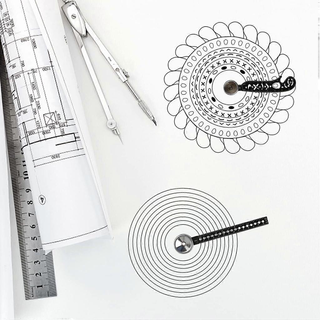 Multifunctional Drawing Tool, Portable Drawing Ruler, Lightweight Multifunctional Drawing Ruler, Scale Ruler, All In One, for Designers, Artists