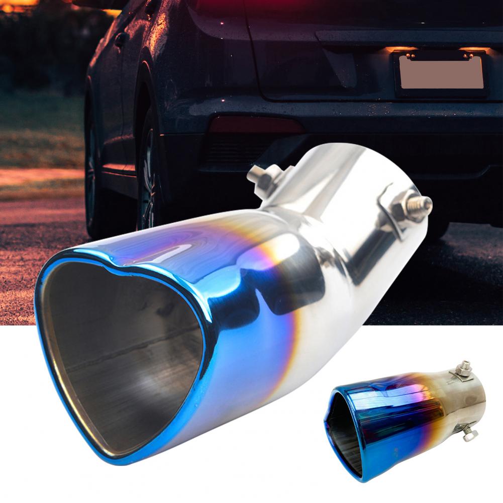 Car Exhaust Tip Lightweight Heart Shaped Exhaust Tail Muffler Tip Easy-to-Install Stainless Steel Exhaust Muffler for Van