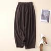 Women's Cotton-Linen Wide-Leg Pants - Smooth Drape Versatile Style Nine-Point Length