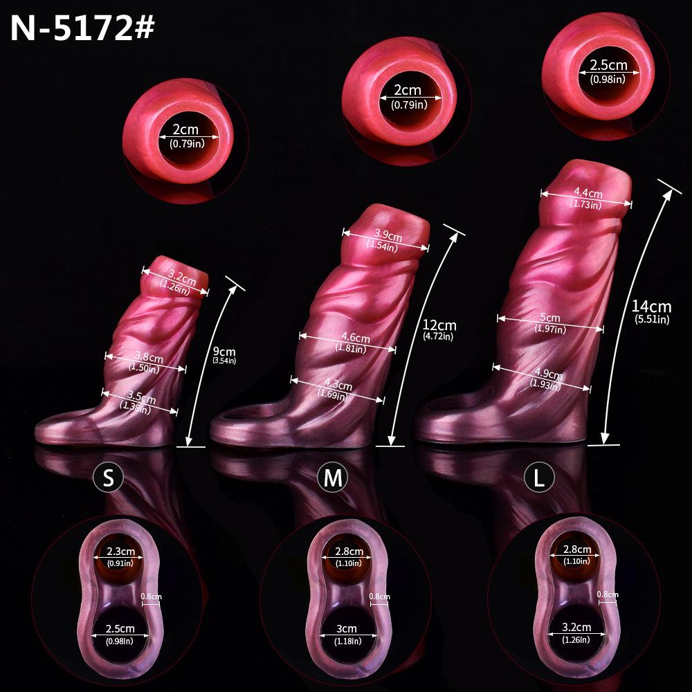 Erwachsenen Sexspielzeug Silikon Penis Hülle Verlängerung Kondom Vergrößerung Strap On Realistischer Dildo für Männer